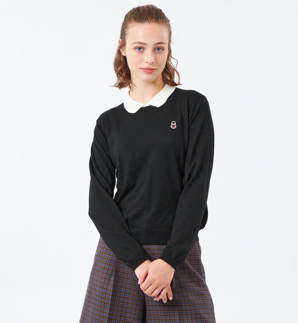 MACKINTOSH PHILOSOPHY「【WEB&一部店舗限定】バッキンガムベア ワッペンニットポロ」|ニット・セーター|ブラック