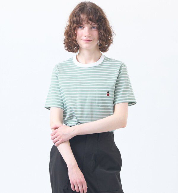 MACKINTOSH PHILOSOPHY「バッキンガムベア バスクボーダーポケTシャツ」|Tシャツ・カットソー|ブルー