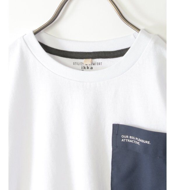 ikka kids「異素材ポケット付きTシャツ（120~160cm）」|Tシャツ・カットソー|