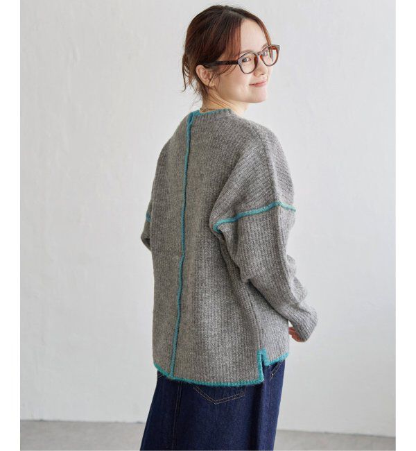 Lbc with Life「ステッチ配色畦ラインニットプルオーバー」|カーディガン|