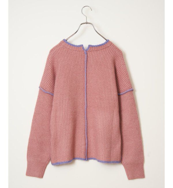 Lbc with Life「ステッチ配色畦ラインニットプルオーバー」|カーディガン|