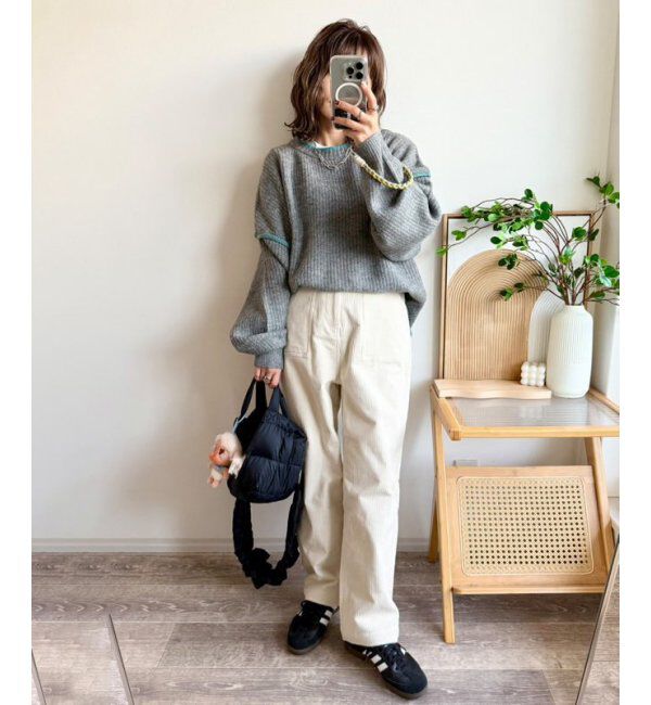 Lbc with Life「ステッチ配色畦ラインニットプルオーバー」|カーディガン|