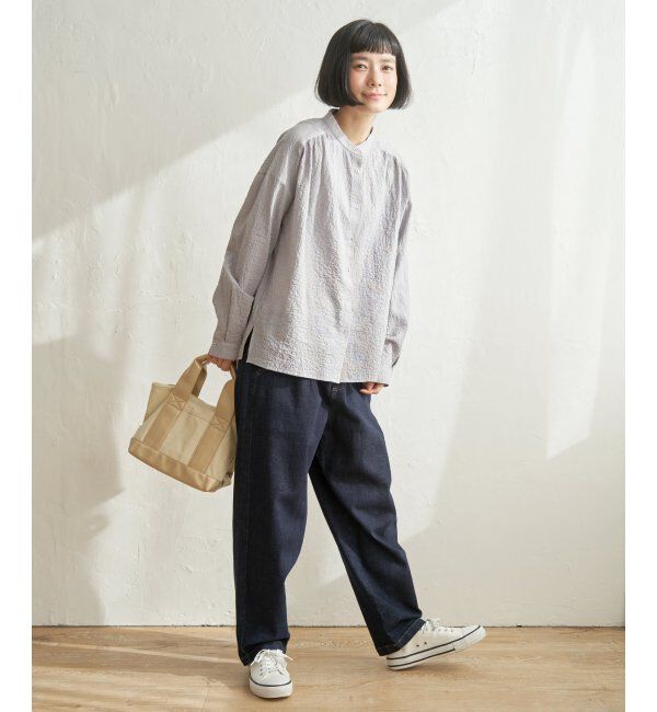 Lbc with Life「オーガニックコットンバンドカラーシャツ」|シャツ・ブラウス|