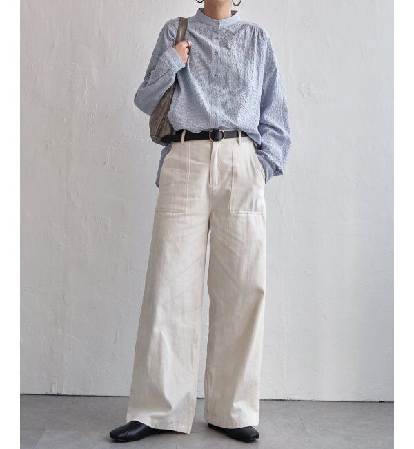 Lbc with Life「オーガニックコットンバンドカラーシャツ」|シャツ・ブラウス|