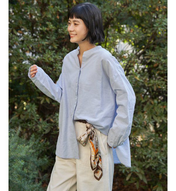 Lbc with Life「リネンコットンバンドカラーシャツ」|シャツ・ブラウス|