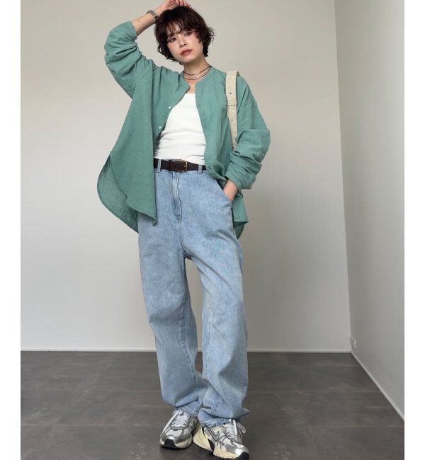 Lbc with Life「リネンコットンバンドカラーシャツ」|シャツ・ブラウス|