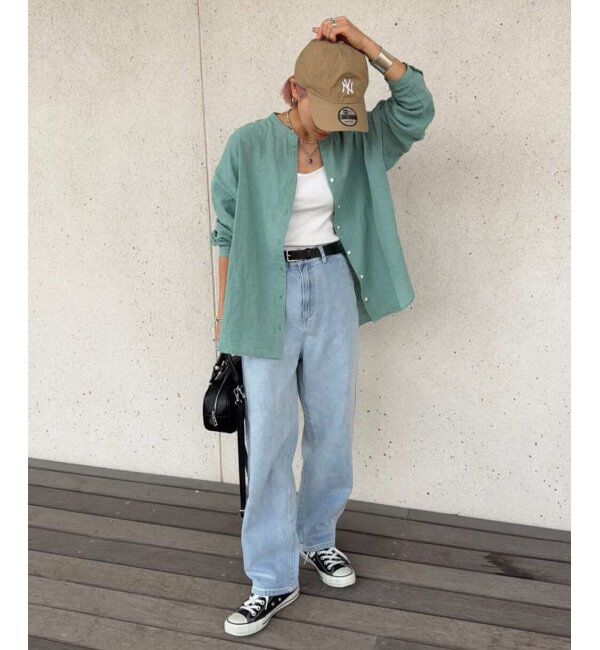 Lbc with Life「リネンコットンバンドカラーシャツ」|シャツ・ブラウス|