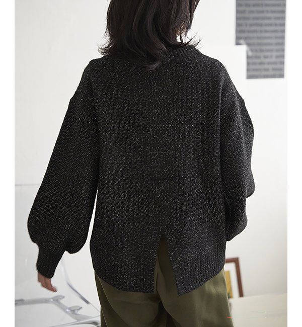 VENCE share style「【洗濯機で洗える】鹿の子ラメニット」|ニット・セーター|ブラック