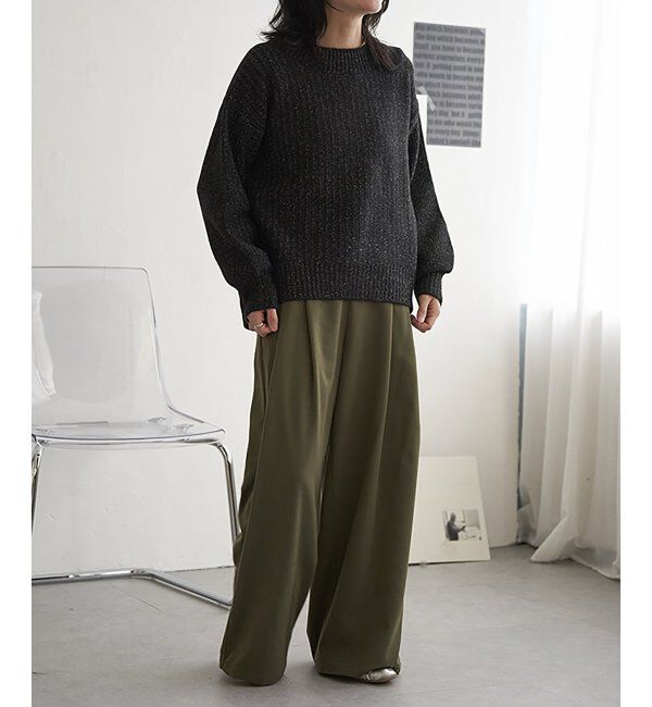 VENCE share style「【洗濯機で洗える】鹿の子ラメニット」|ニット・セーター|