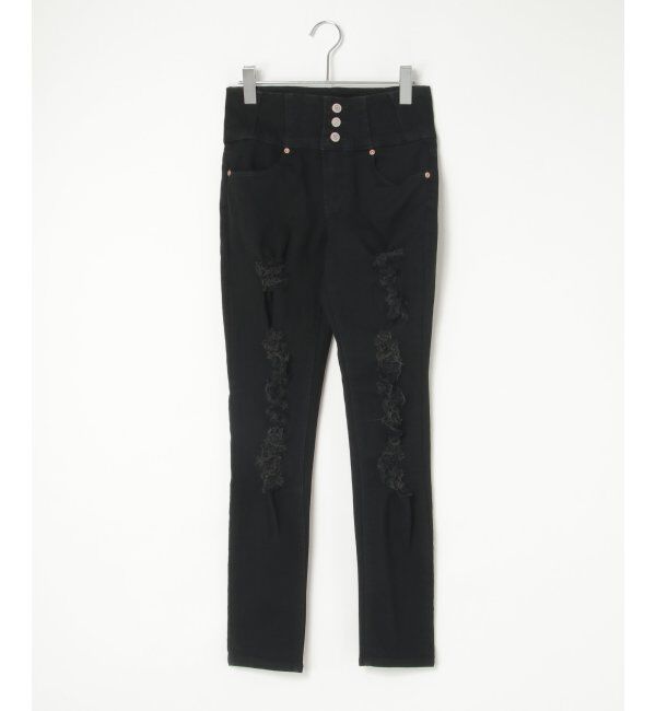 VENCE share style「ハイウエストダメージスキニーデニム」|デニム|