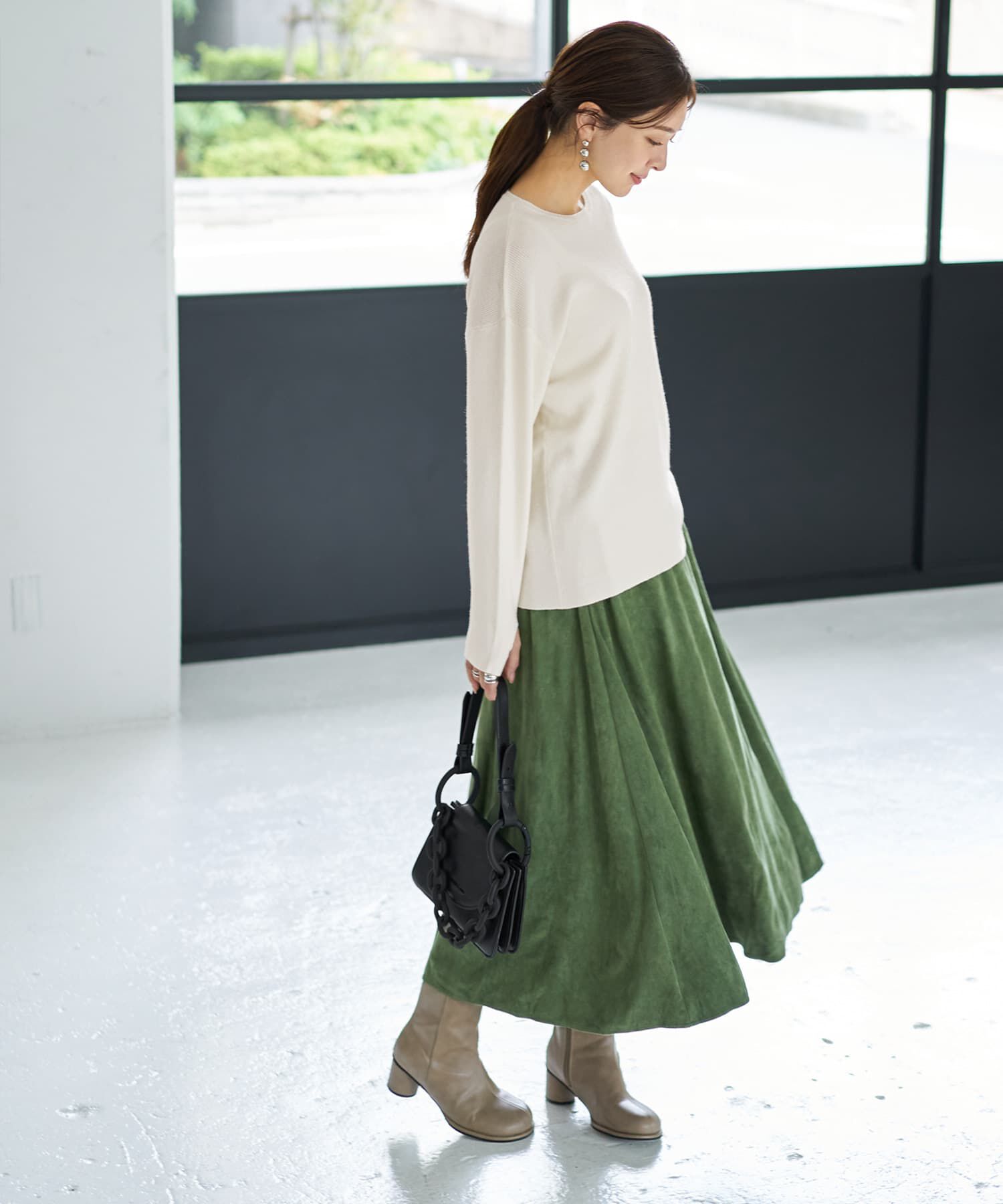 STYLE DELI「【LUXE】スエードサーキュラースカート」|スカート|