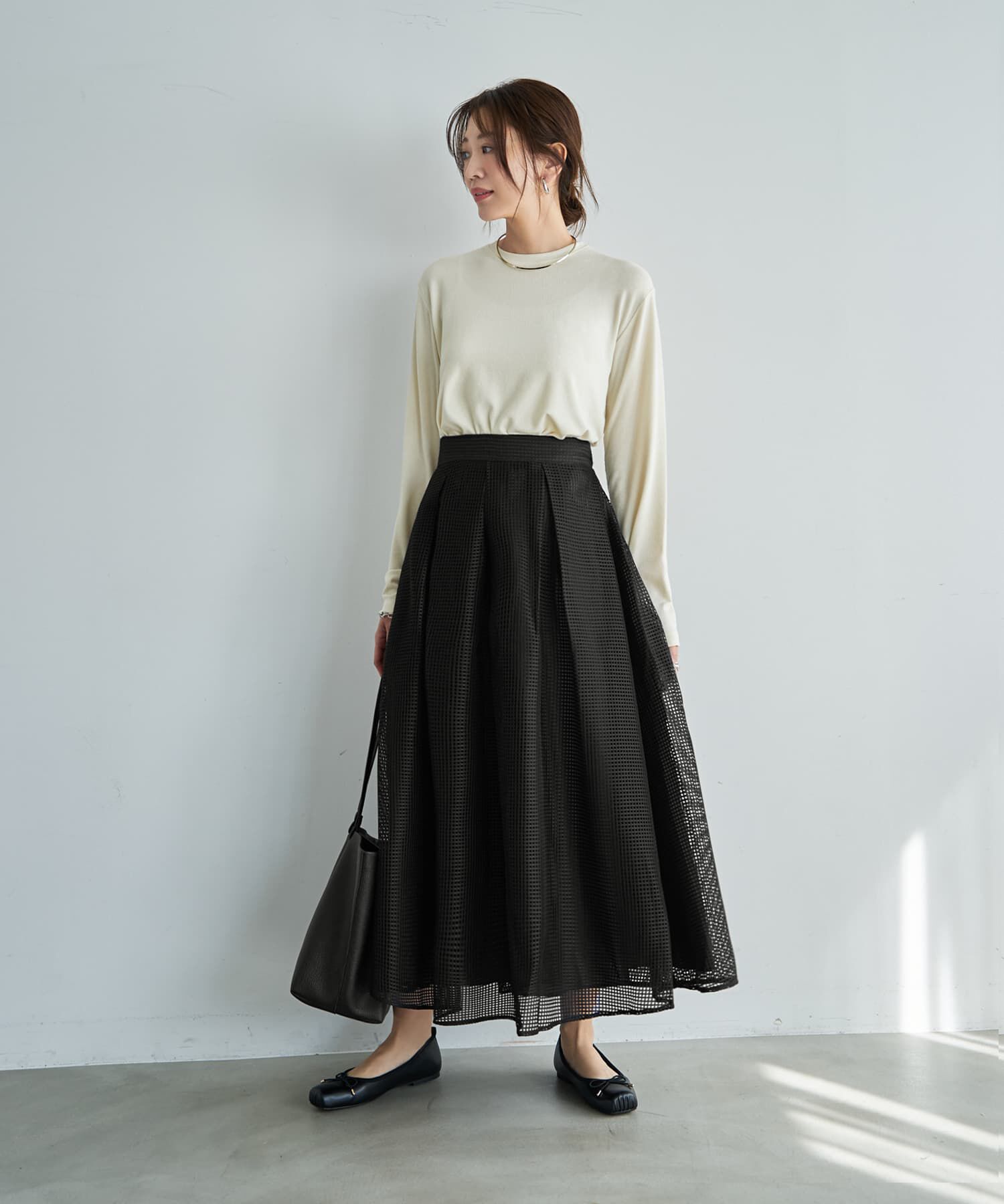 STYLE DELI「【LUXE】メッシュフレアスカート」|スカート|