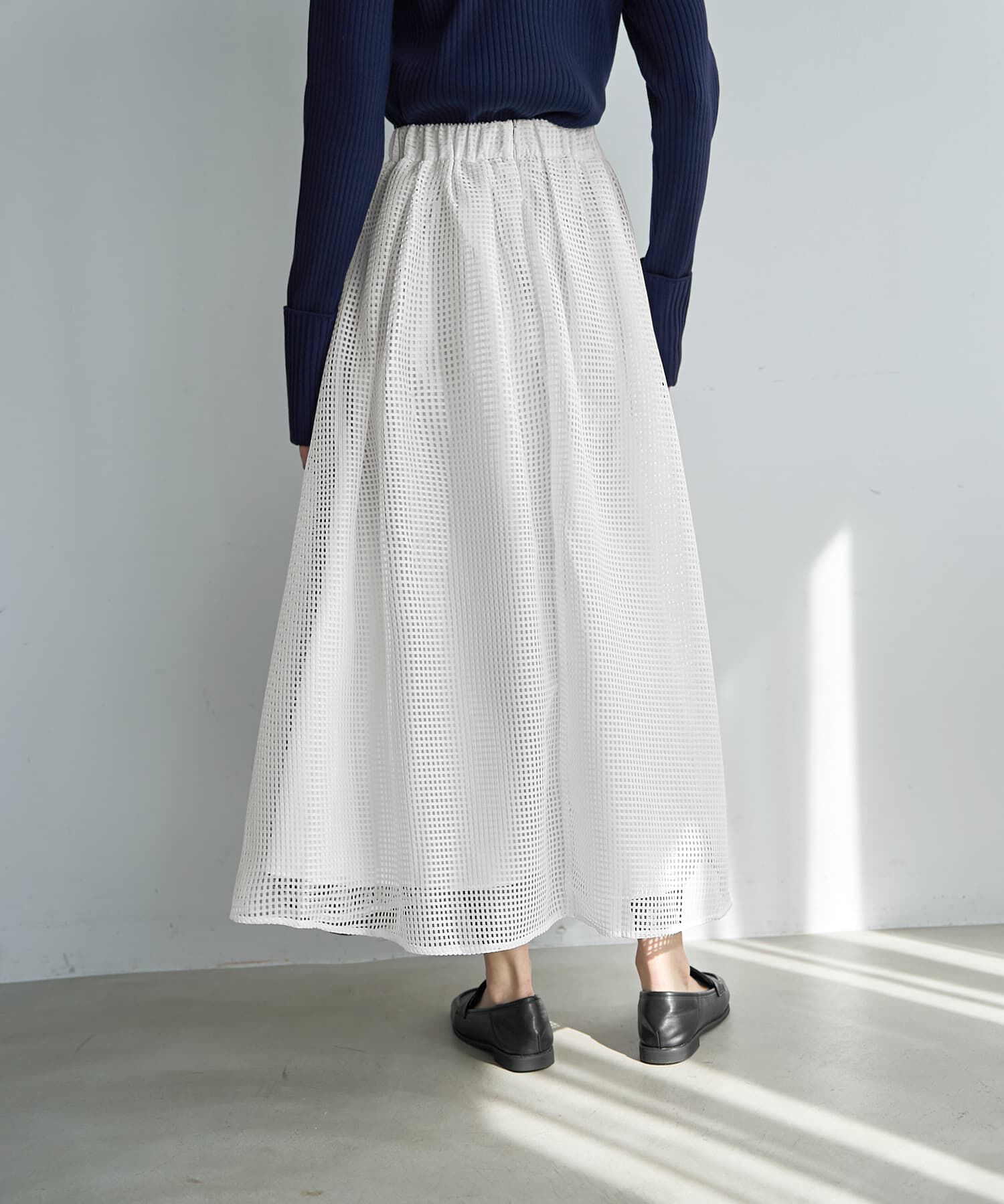 STYLE DELI「【LUXE】メッシュフレアスカート」|スカート|