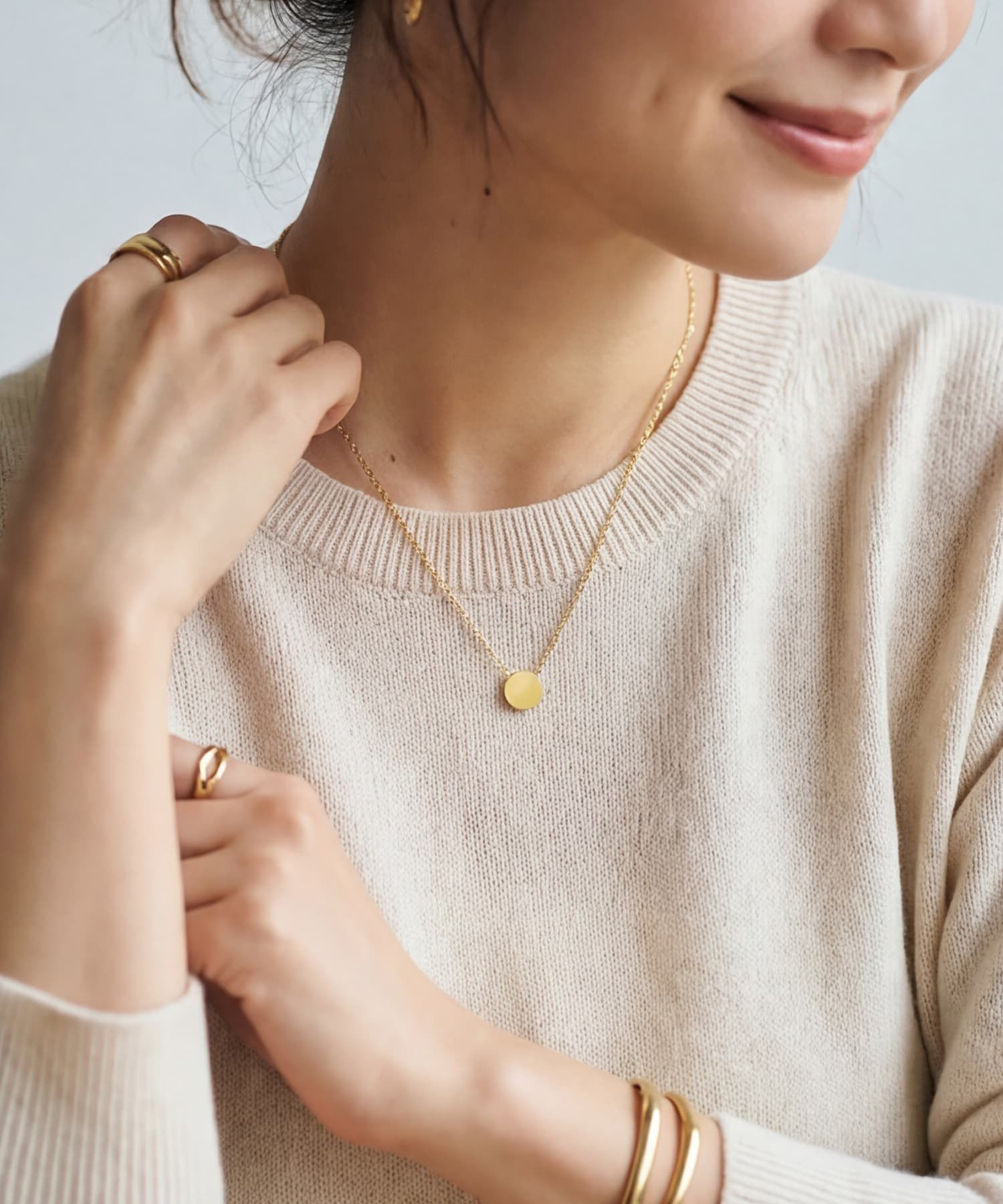 STYLE DELI「【DELI by】プチコインディスク・ミニマルネックレス」|ネックレス|ゴールド