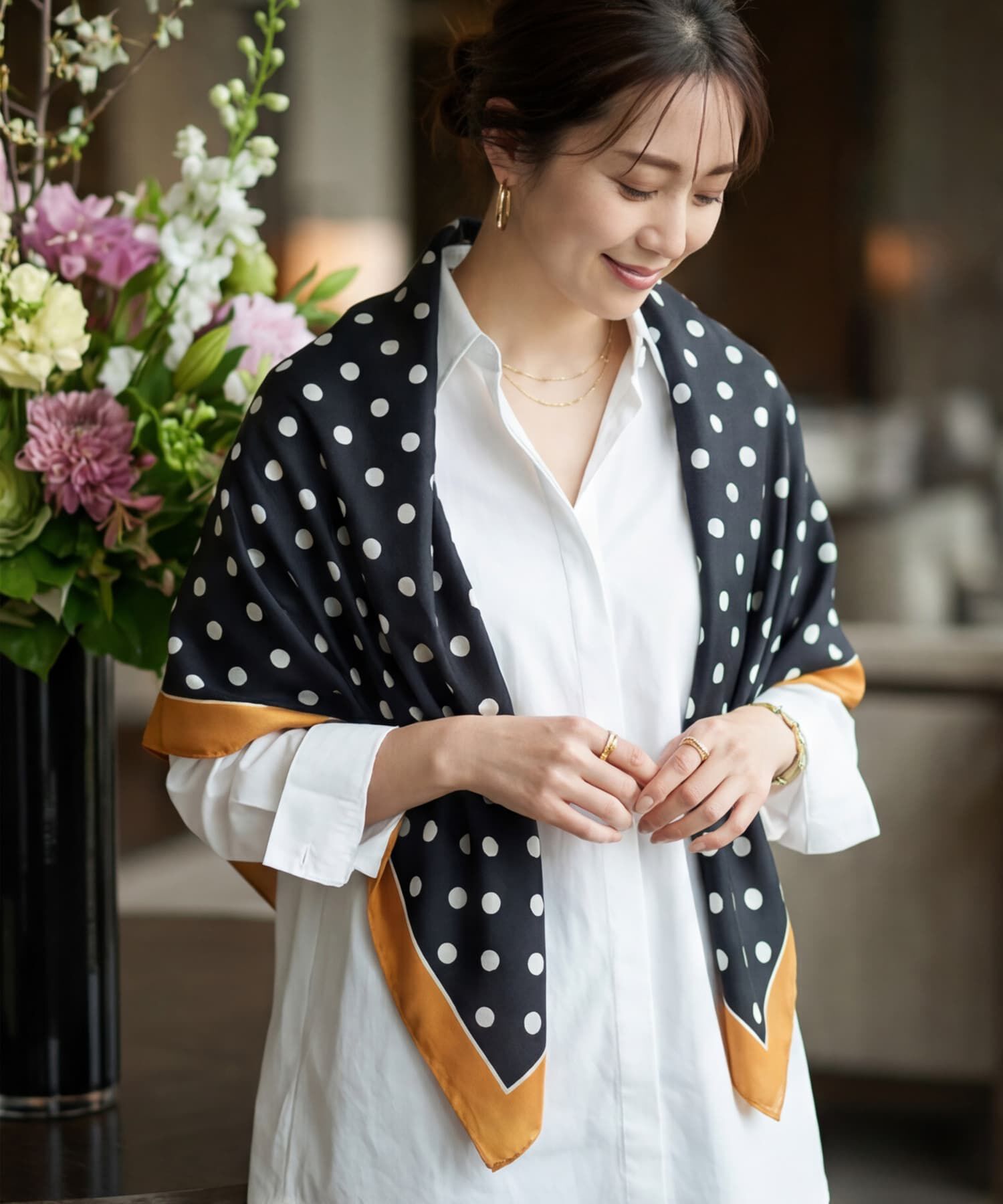 STYLE DELI「【DELI by】超大判ツイルサテンプリントスクエアストール」|ストール|