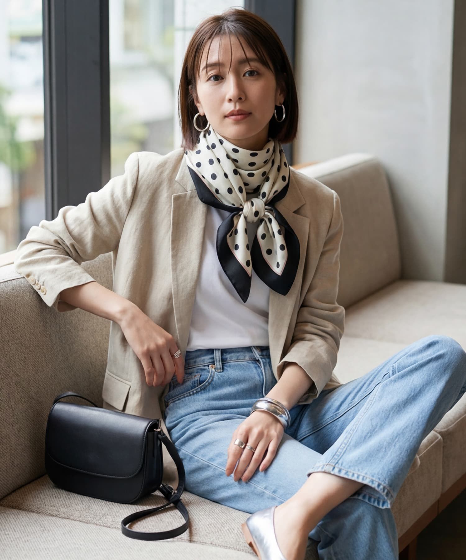 STYLE DELI「【DELI by】超大判ツイルサテンプリントスクエアストール」|ストール|