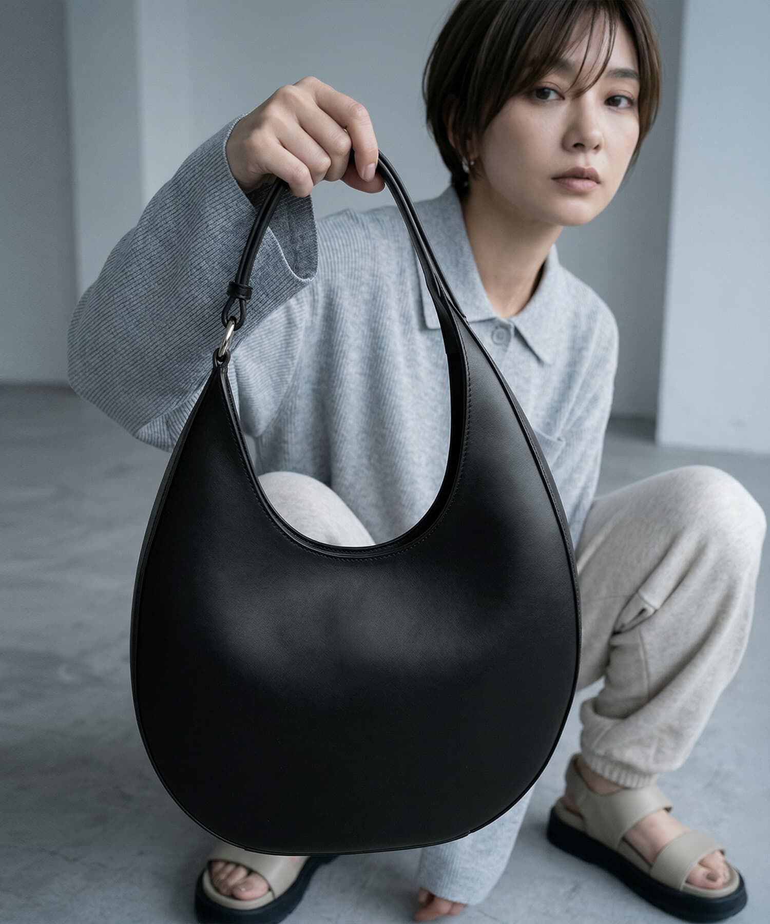 STYLE DELI「【BLK001】ハーフムーンショルダーバッグ」|ショルダー・メッセンジャー|