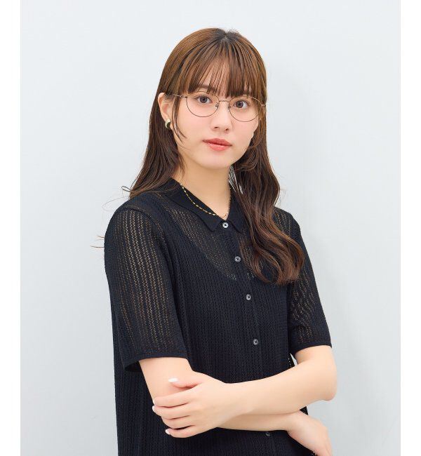  「オーバル型 メガネ | メタル 大人可愛い 伊達メガネ レディース レンズ交換券付」|メガネ|