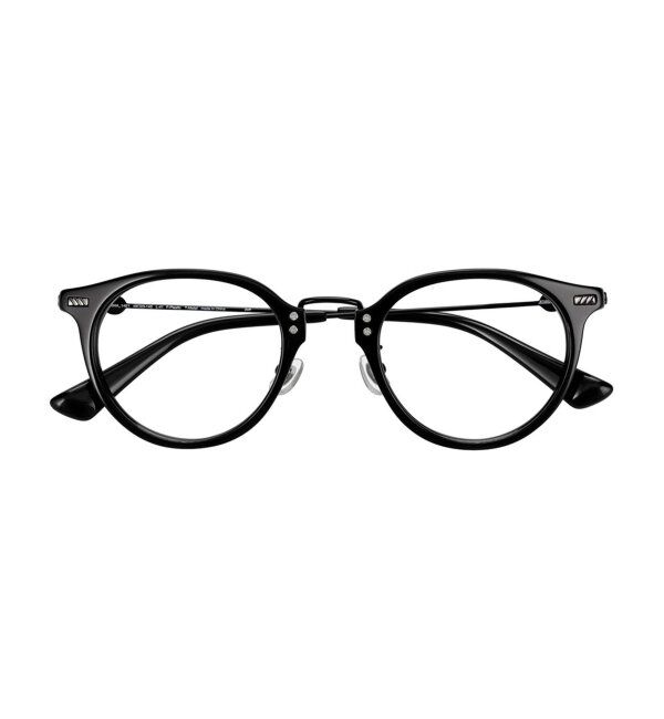  「Zoff｜STUDIO SEVEN｜ボストン型 メガネ プラスチック&times;メタル｜伊達メガネ 度付きメガネ レンズ交換券付」|メガネ|ブラック