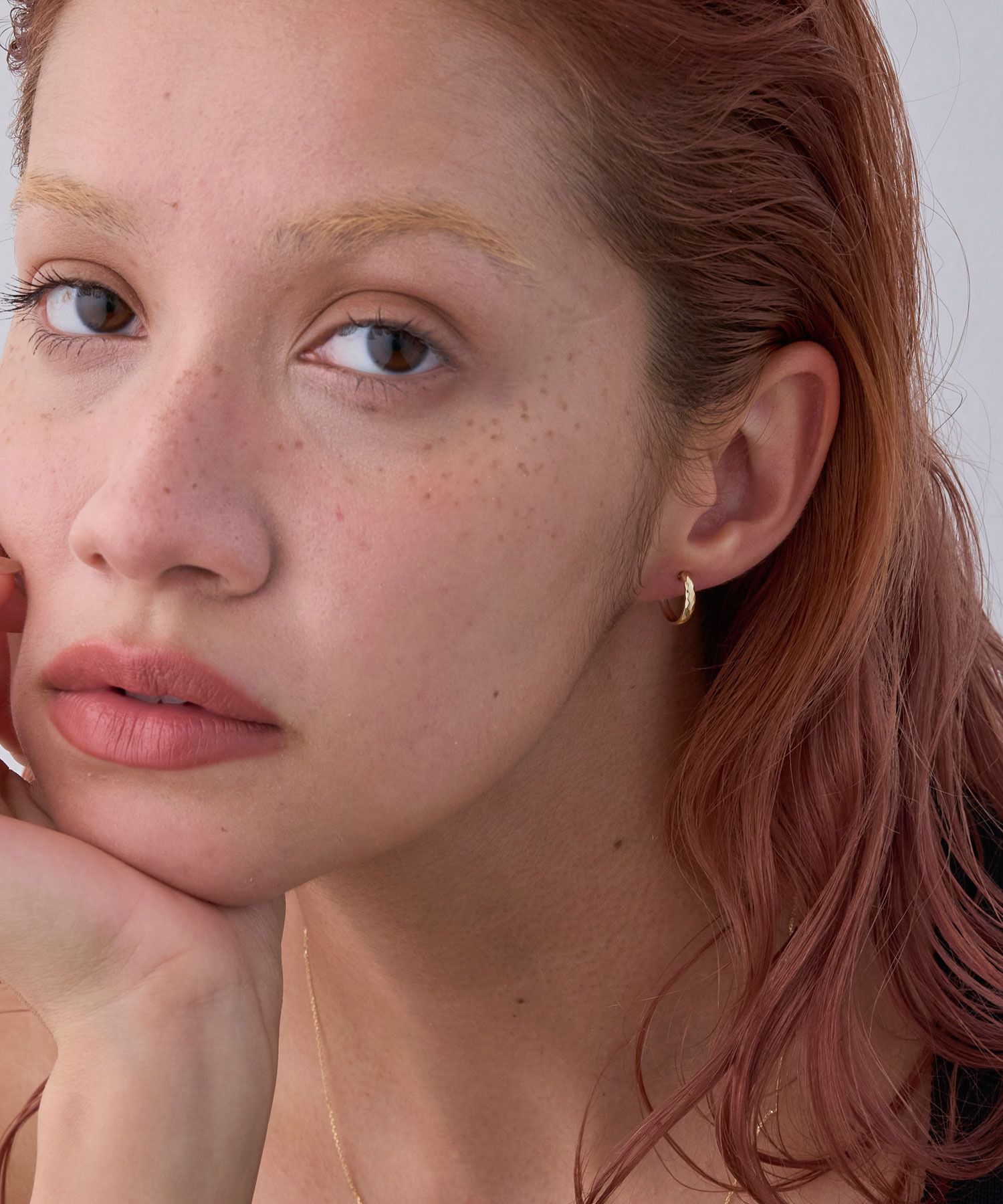 JUPITER「【K10】ダイヤモンドカットフープピアス ゴールド」|ピアス|