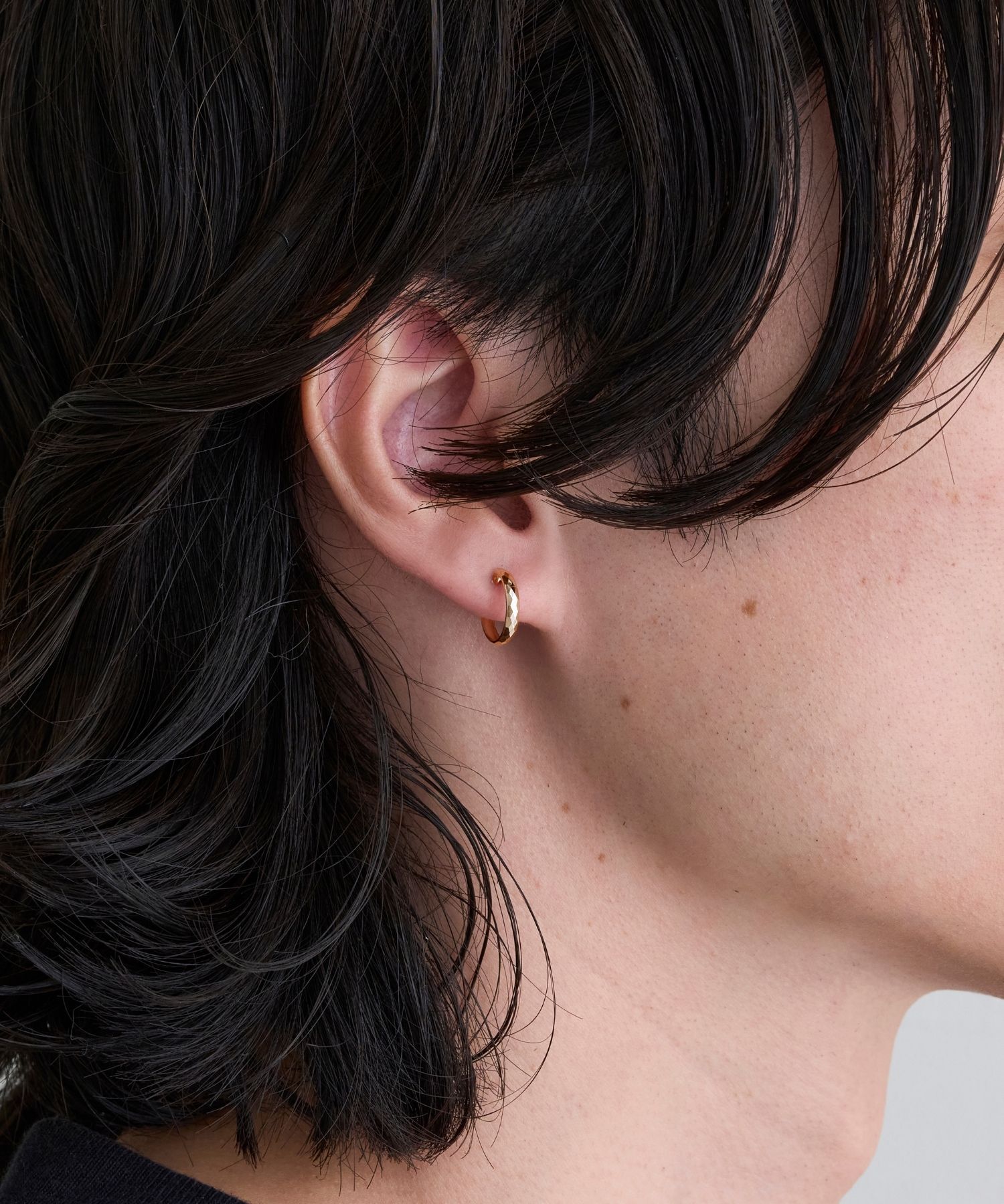 JUPITER「【K10】ダイヤモンドカットフープピアス ゴールド」|ピアス|