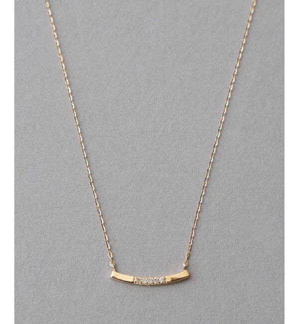 ete「[レイヤード] K10YG ダイヤモンド プレート ネックレス」|ネックレス|イエローゴールド