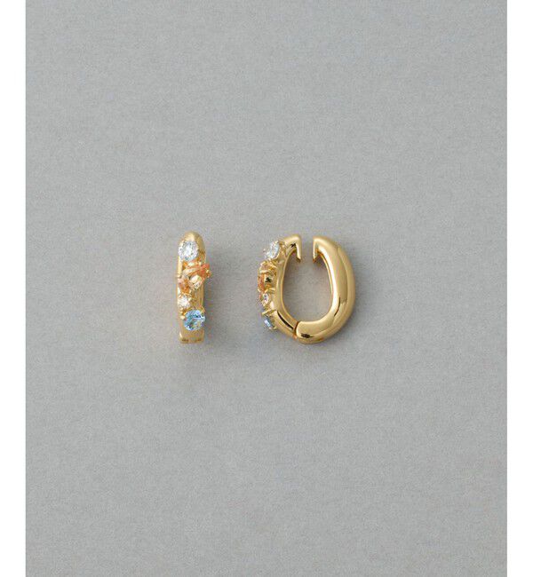 ete「ビジュー ハグイヤリング」|イヤリング|イエローゴールド