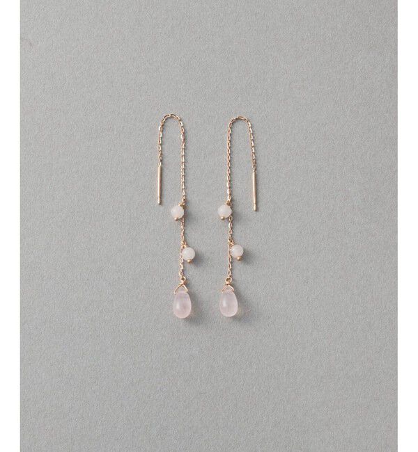 ete「[チェリーブロッサム] K10MPG ローズクォーツ ピアス」|ピアス|ピンクゴールド