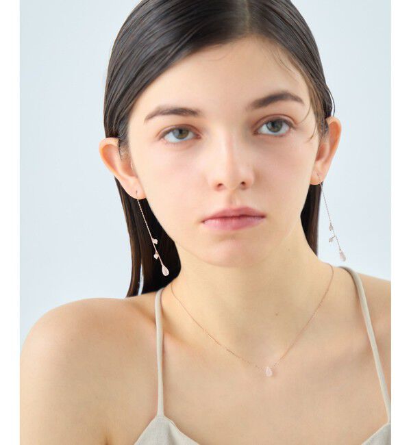 ete「[チェリーブロッサム] K10MPG ローズクォーツ ピアス」|ピアス|