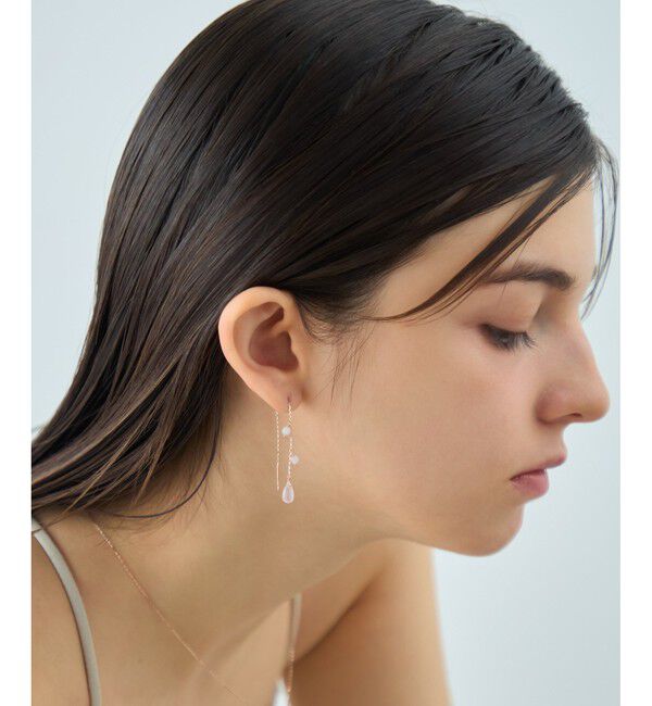 ete「[チェリーブロッサム] K10MPG ローズクォーツ ピアス」|ピアス|