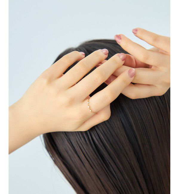 ete「[デュー] K18YG ダイヤモンド チェーンリング」|リング|