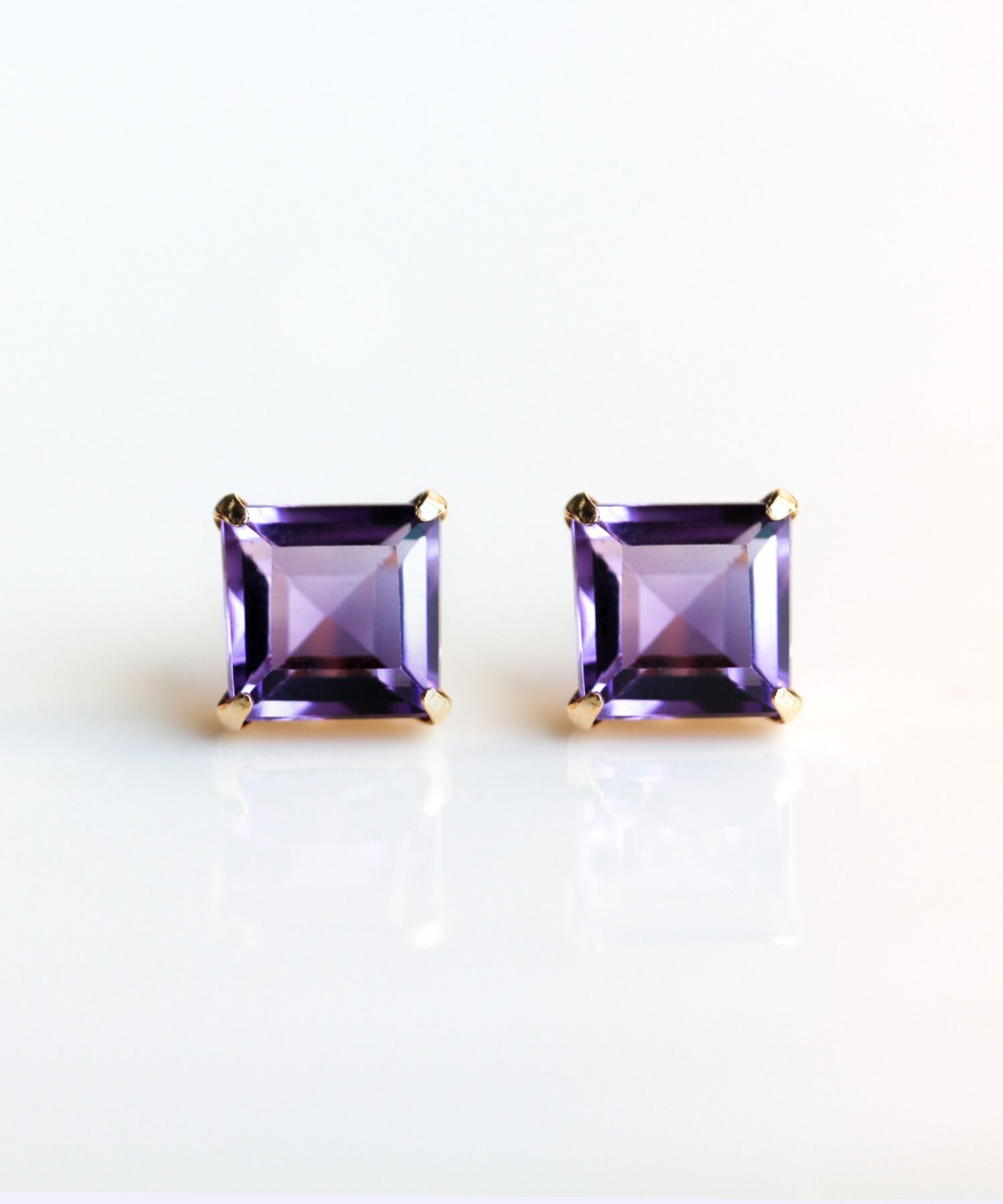 「アメジスト ピアス | K18 」|ピアス|パープル
