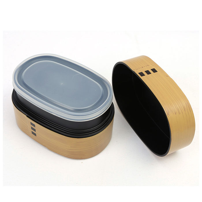 BACKYARD FAMILY「わっぱ風 弁当箱 レンジ対応 通販 二段 520ml まげわっぱ風 曲げわっぱ風 日本製 2段」|食器・キッチングッズ|