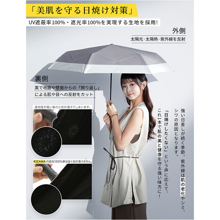 BACKYARD FAMILY「KIZAWA 日傘 折りたたみ 通販 キザワ M50XT064PI 折りたたみ傘 折りたたみ日傘」|傘|