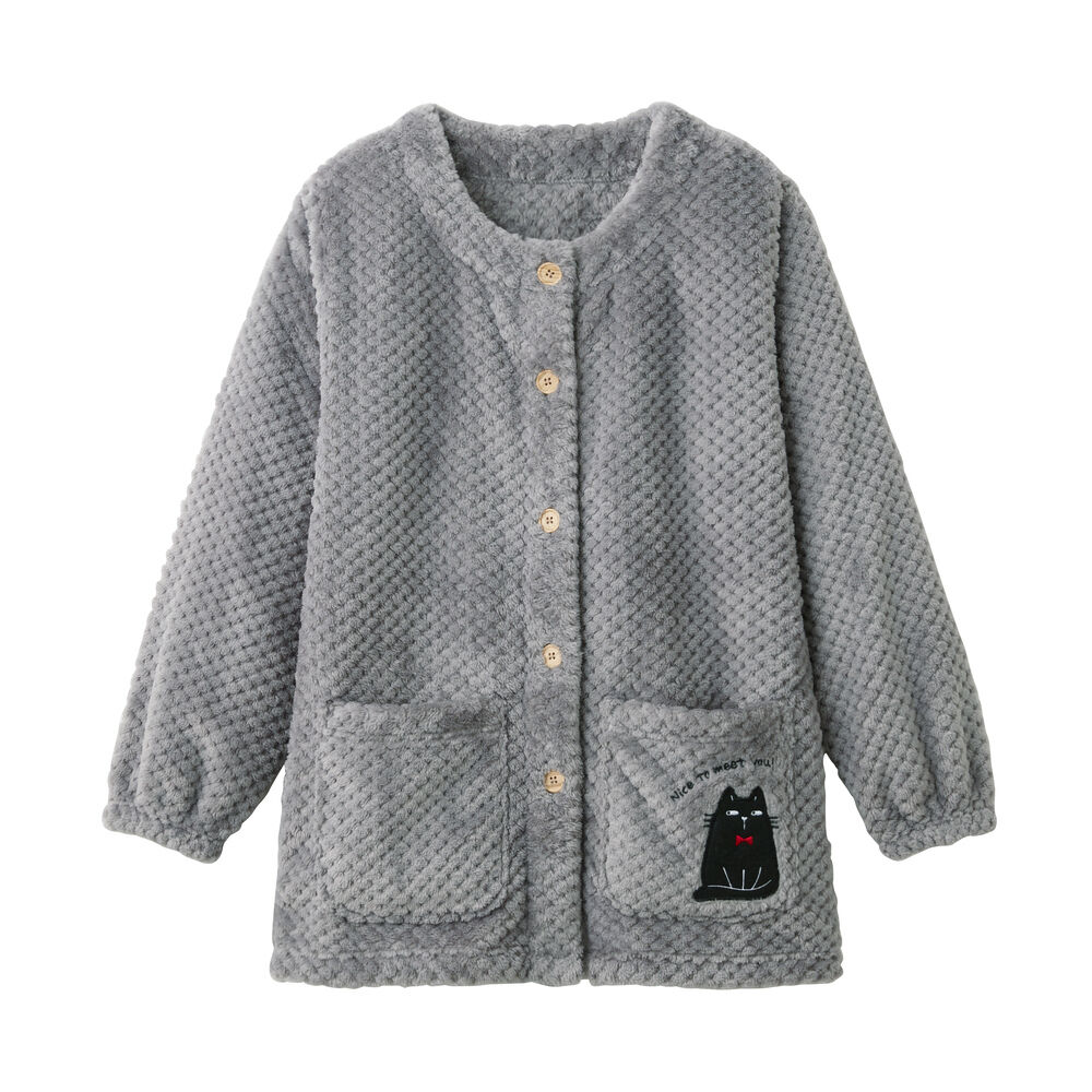 BACKYARD FAMILY「割烹着 ふわふわ レディース 通販 おしゃれ かわいい 前開き かっぽう着 エプロン ルームウェア」|その他|グレー1