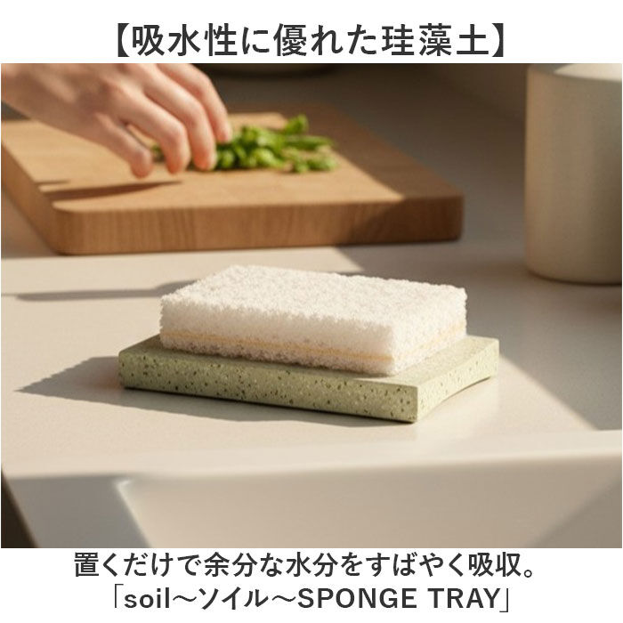 BACKYARD FAMILY「スポンジ トレー 通販 soil 珪藻土 スポンジトレー ソイル スポンジ置き スポンジトレイ」|食器・キッチングッズ|