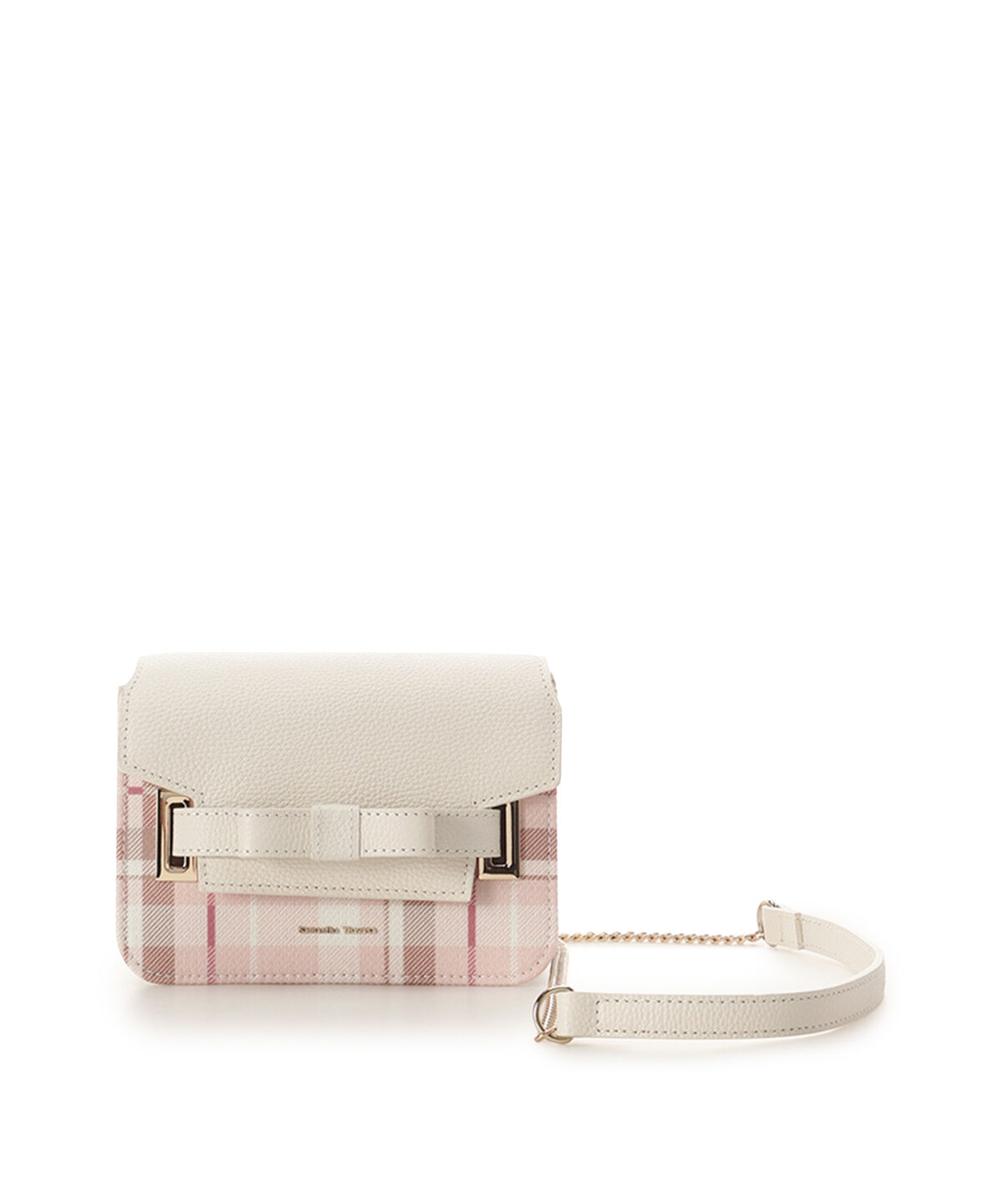 Samantha Thavasa「チェック柄エムシュシュⅢ ショルダーバッグ 小サイズ」|ショルダー・メッセンジャー|オフホワイト