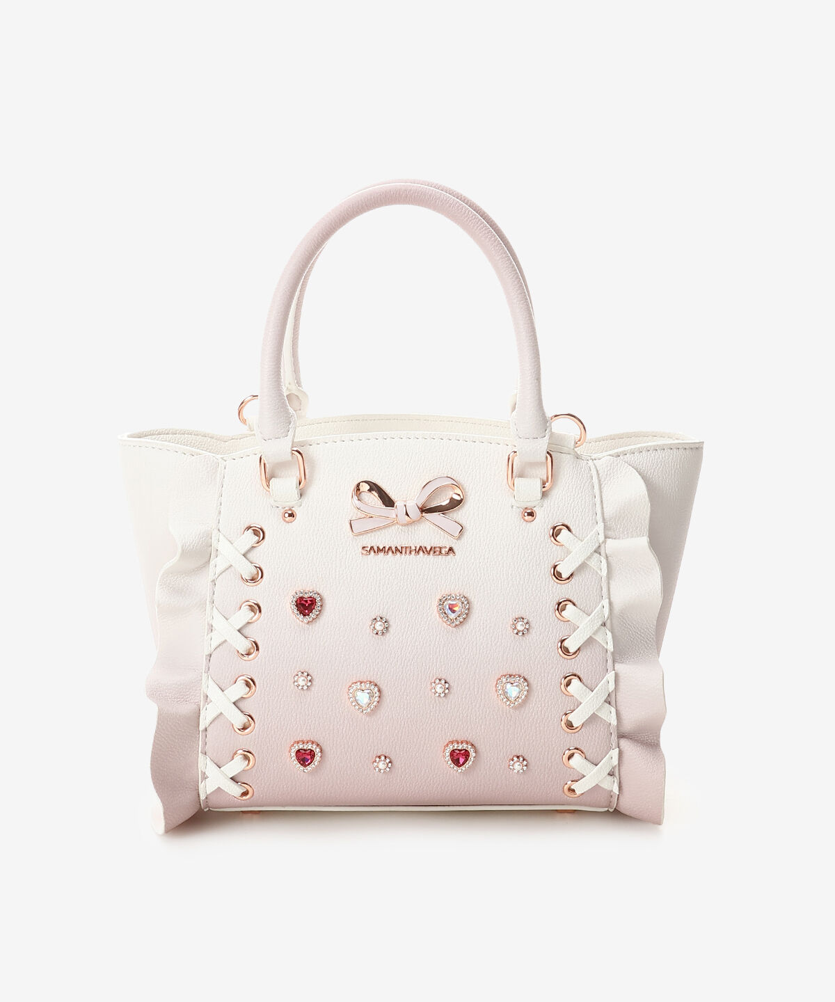 Samantha Vega「レースアップハートビジューグラデーションフラッタ―(ミニ)」|ショルダー・メッセンジャー|