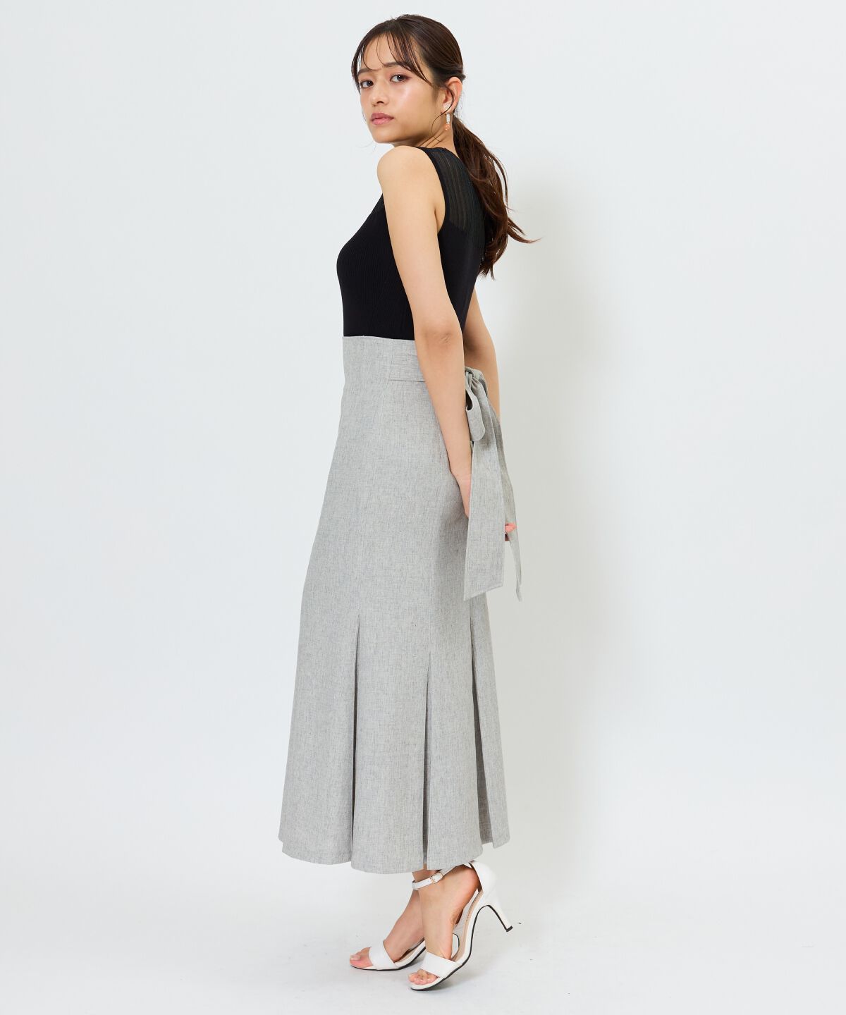 アンドクチュール「シアー切替ノースリトップス」|ニット・セーター|