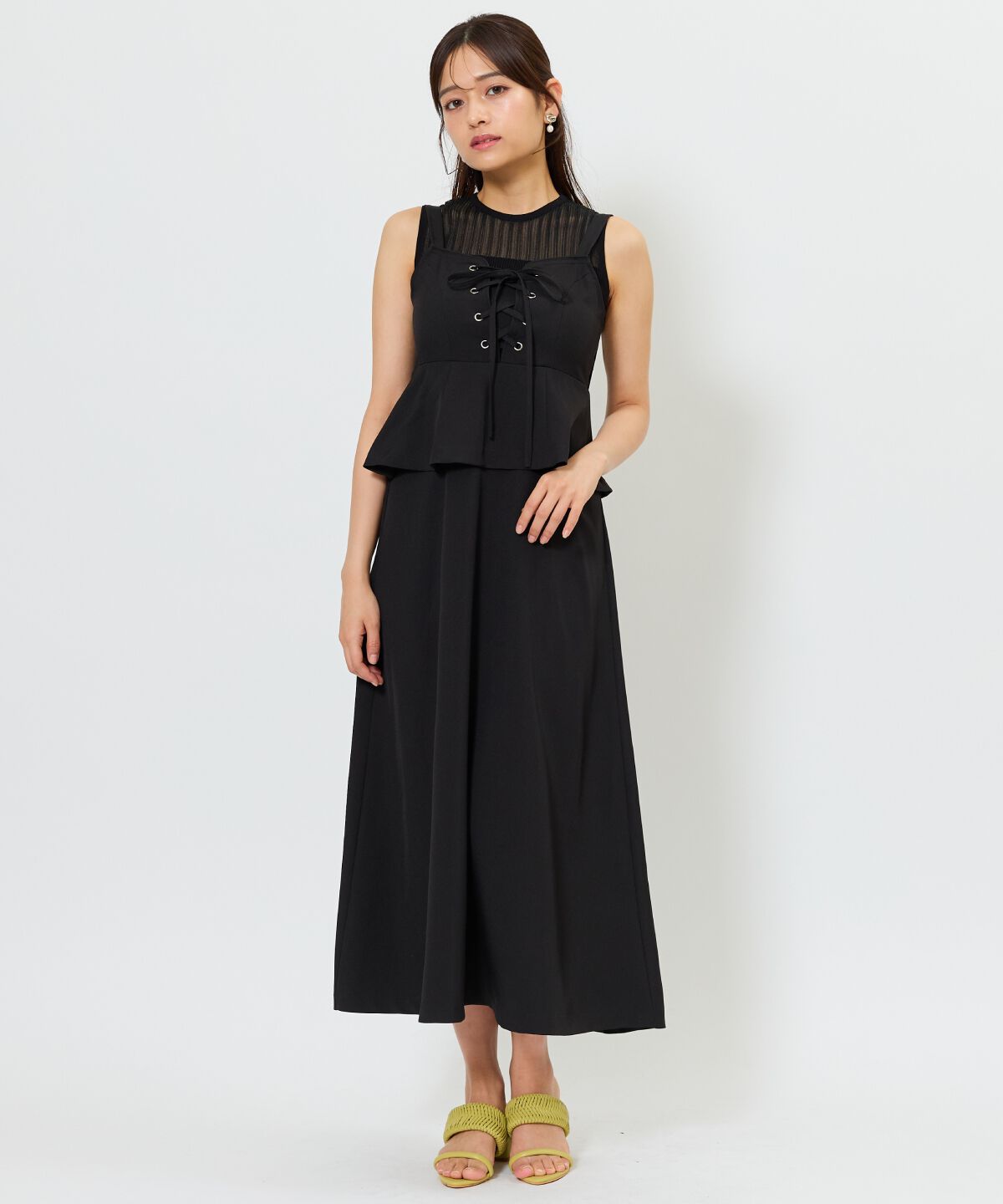 アンドクチュール「シアー切替ノースリトップス」|ニット・セーター|