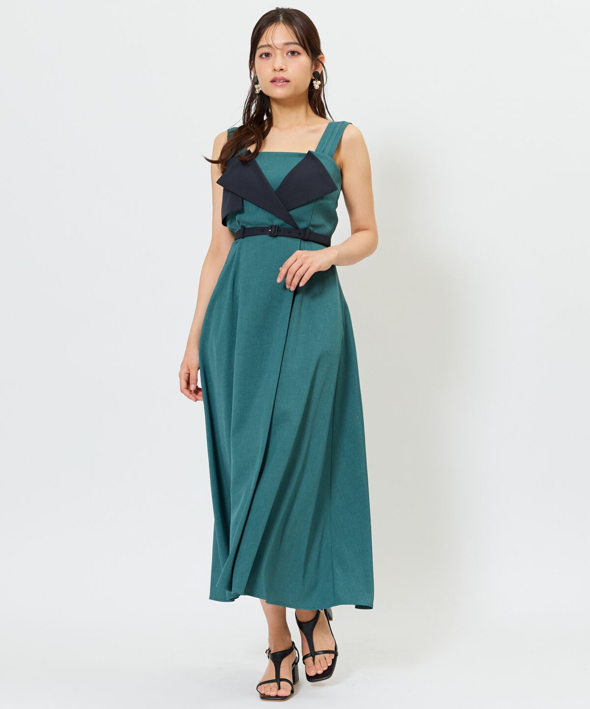 アンドクチュール「バイカラーデザインジャンスカ」|ジャンパースカート|