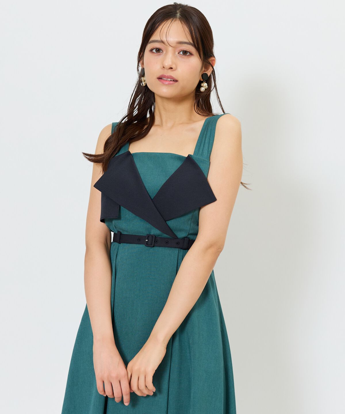 アンドクチュール「バイカラーデザインジャンスカ」|ジャンパースカート|