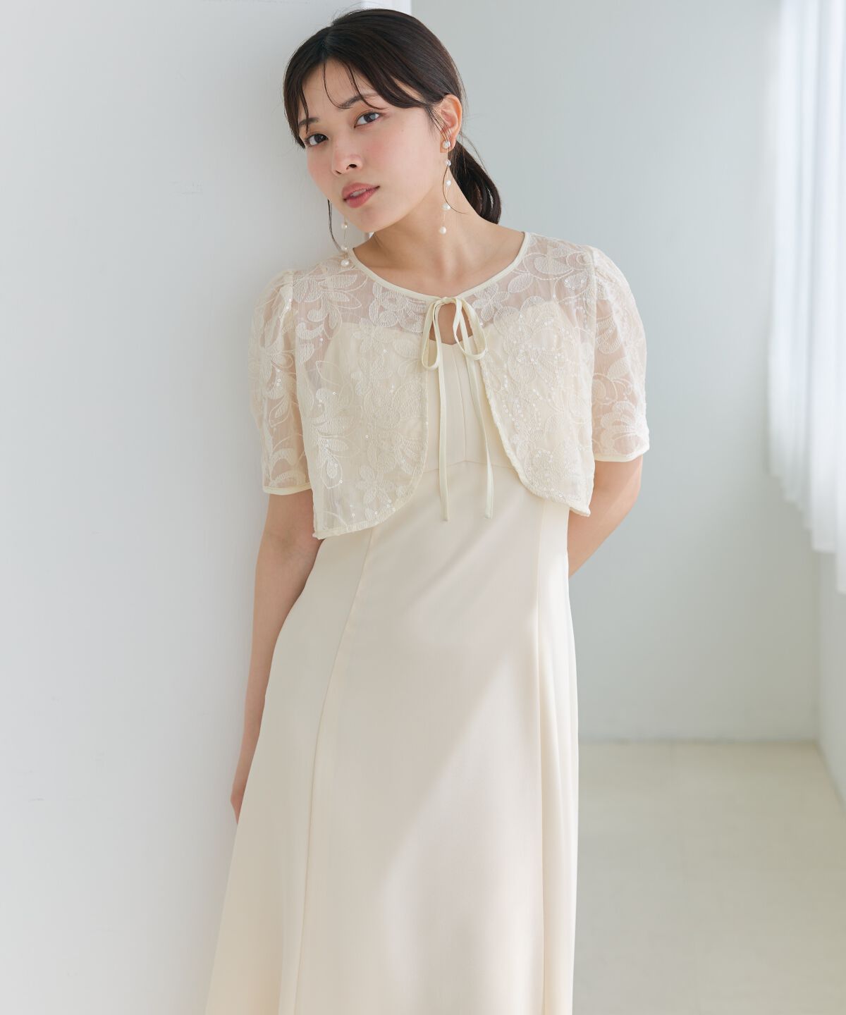 アンドクチュール「2WAYレースケープドレス」|ドレス|