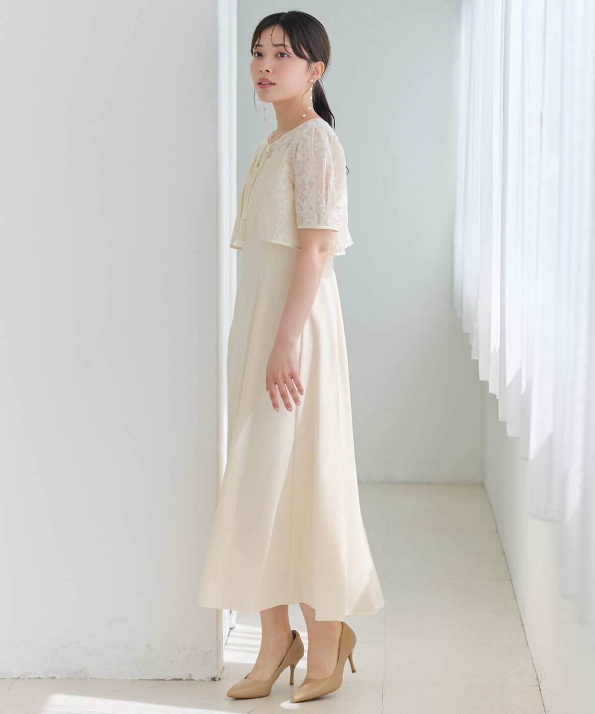 アンドクチュール「2WAYレースケープドレス」|ドレス|