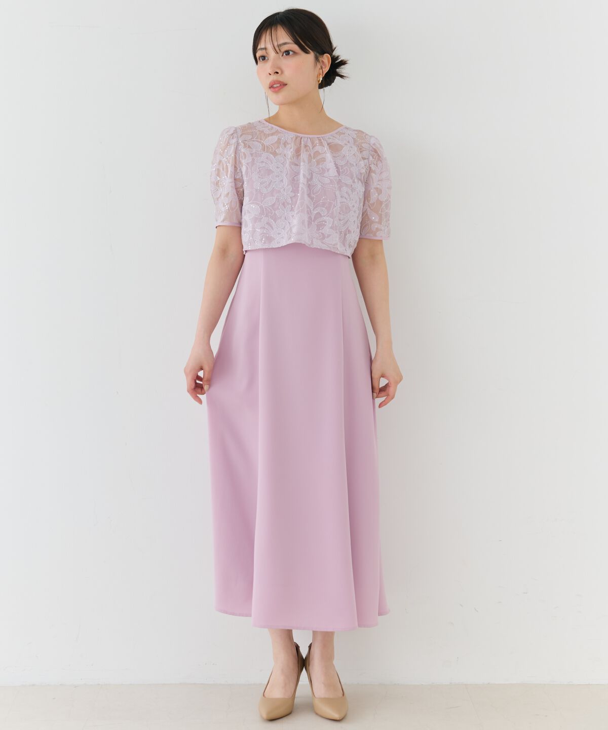 アンドクチュール「2WAYレースケープドレス」|ドレス|