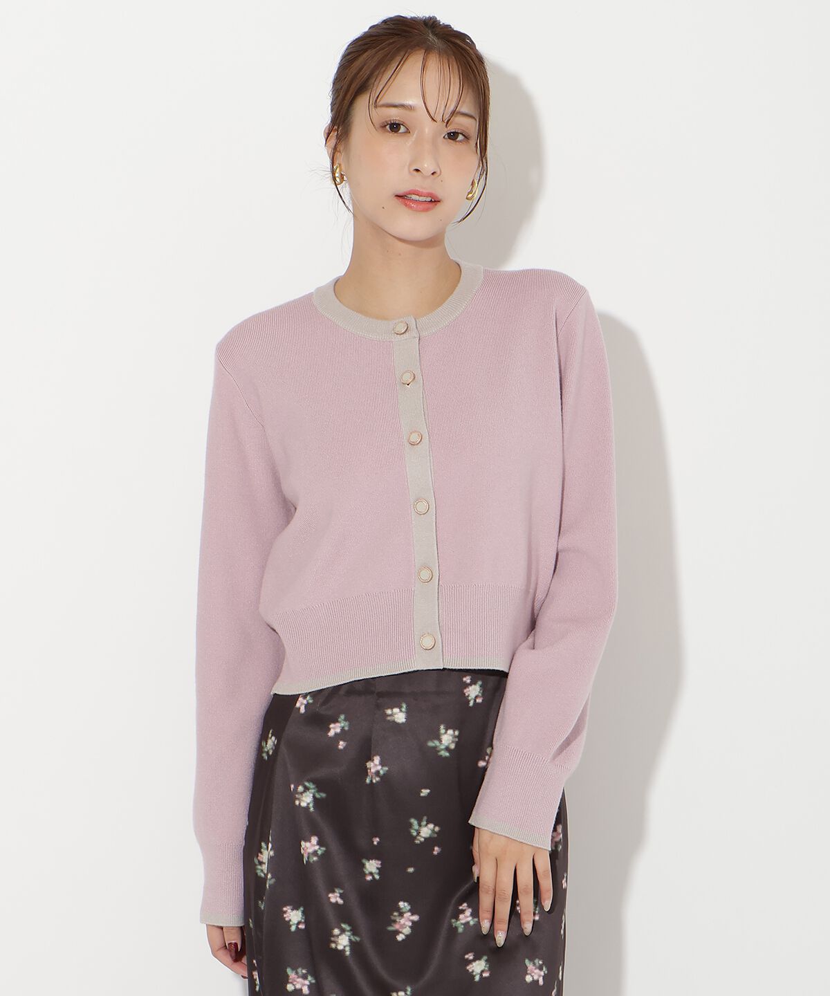 アンドクチュール「配色カーディガン」|カーディガン|