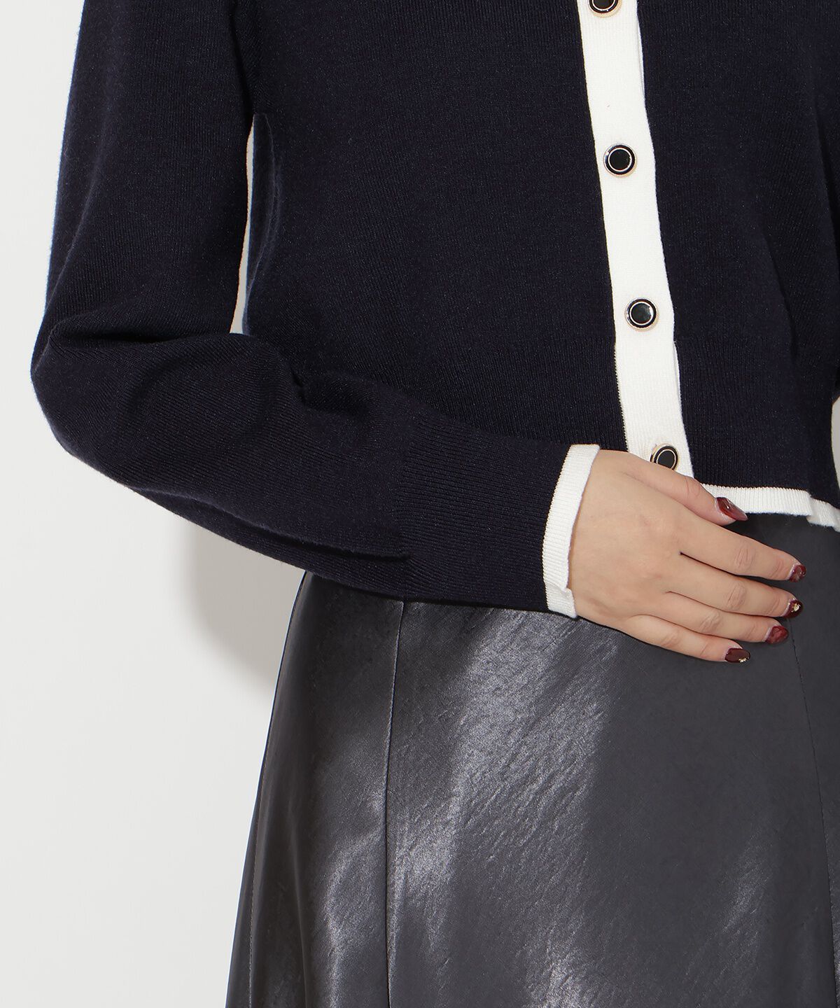 アンドクチュール「配色カーディガン」|カーディガン|
