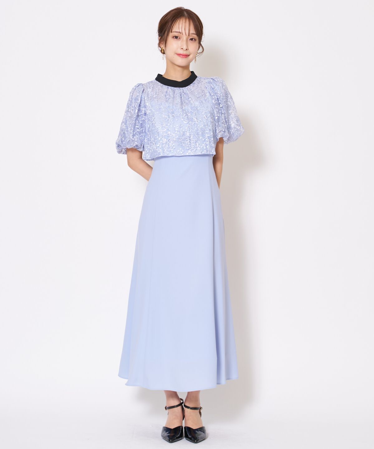 アンドクチュール「サテントリミングブラウス&times;ドレス」|ドレス|