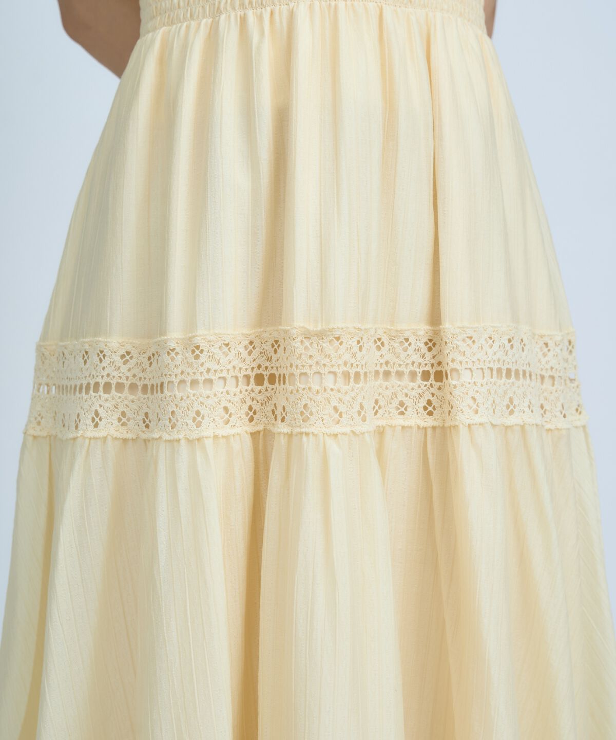 アンドクチュール「フリルスリーブレースティアードワンピース」|ワンピース|