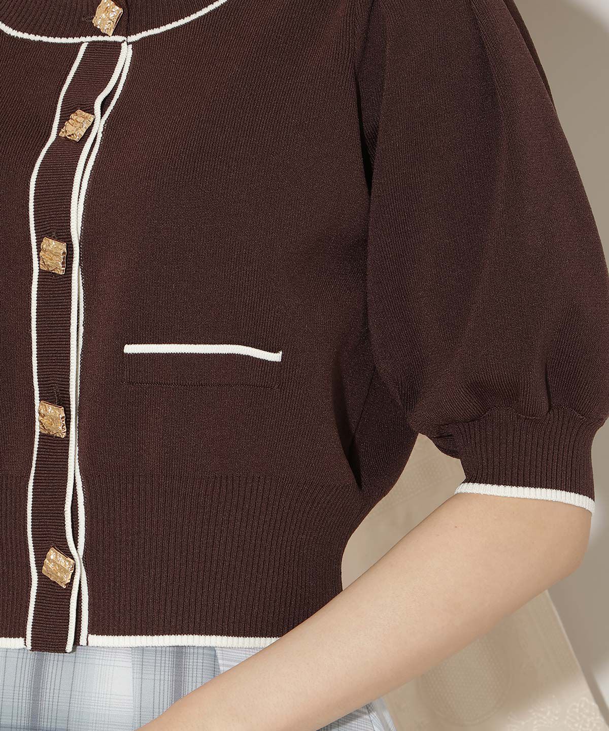 WILLSELECTION「配色ラインタックスリーブカーディガン」|カーディガン|